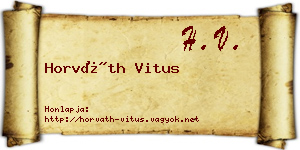 Horváth Vitus névjegykártya